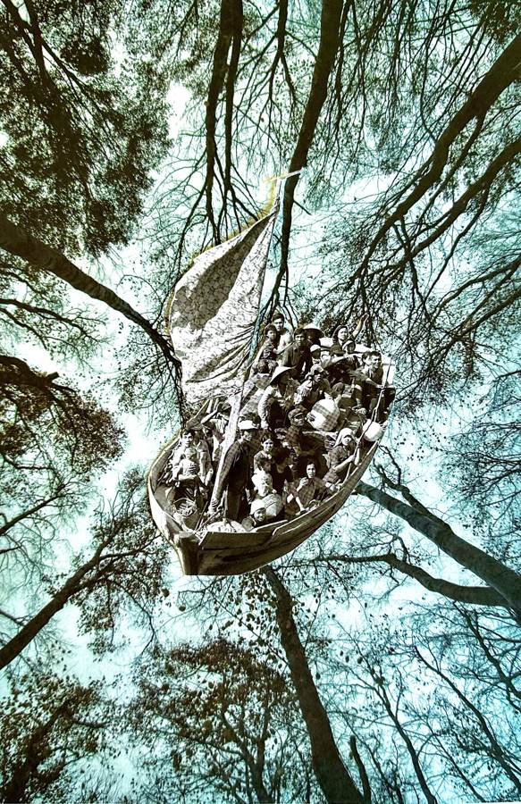 Losing the Roots collage by Narges Valibeigi
