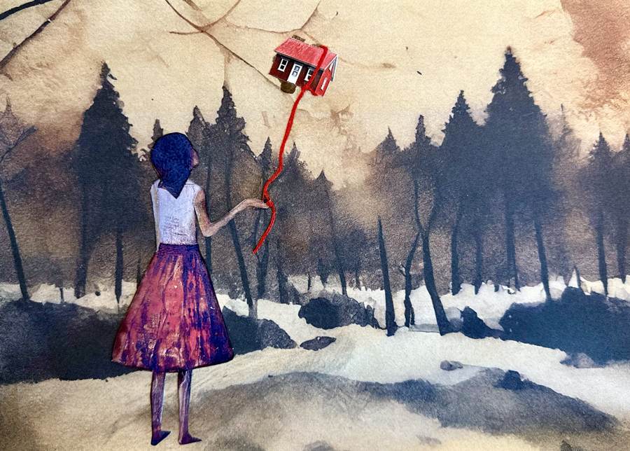 Losing the Roots collage by Narges Valibeigi