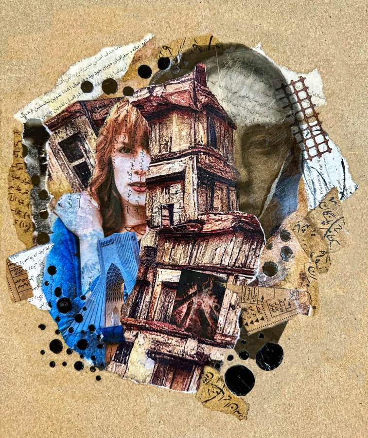 Losing the Roots collage by Narges Valibeigi