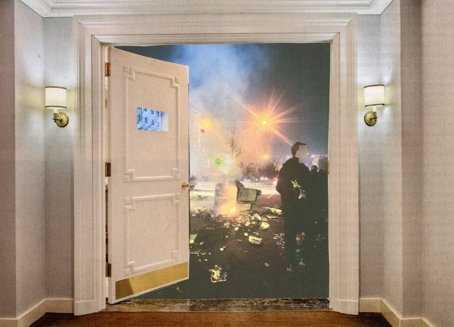 When It Comes to Your Leaving Room collage by Narges Valibeigi